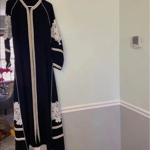 Abaya dress for women size S flowers black white